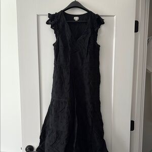 J. Crew Factory Black Eyelet V-Neck Maxi Dress